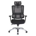 thumbnail image 3 of Vertical Black Mesh Back Fabric Chair with Headrest, 3 of 5