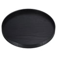 thumbnail image 1 of Unique Bargains 9' Round Wood Serving Tray Decorative Platter Home Kitchen Candle, Black, 1 of 6