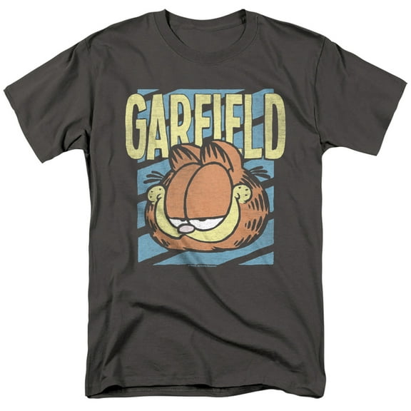 Garfield Distressed Rad Garfield Unisex Adult T Shirt (Large) Charcoal
