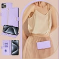 thumbnail image 2 of for iPhone 16 Pro Wallet Flip Case, Elegant Wrist Strap and Shoulder Chain Credit Card Slots Cash Slot RFID Blocking PU Leather Kickstand Phone Case Cover for iPhone 16 Pro, Purple, 2 of 9