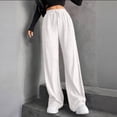 thumbnail image 5 of Womens Ribbed Knit Lounge Pants High Waist Casual Elastic Loose Wide Leg Pants 2025 Winter Comfy Jogger Trousers, 5 of 8