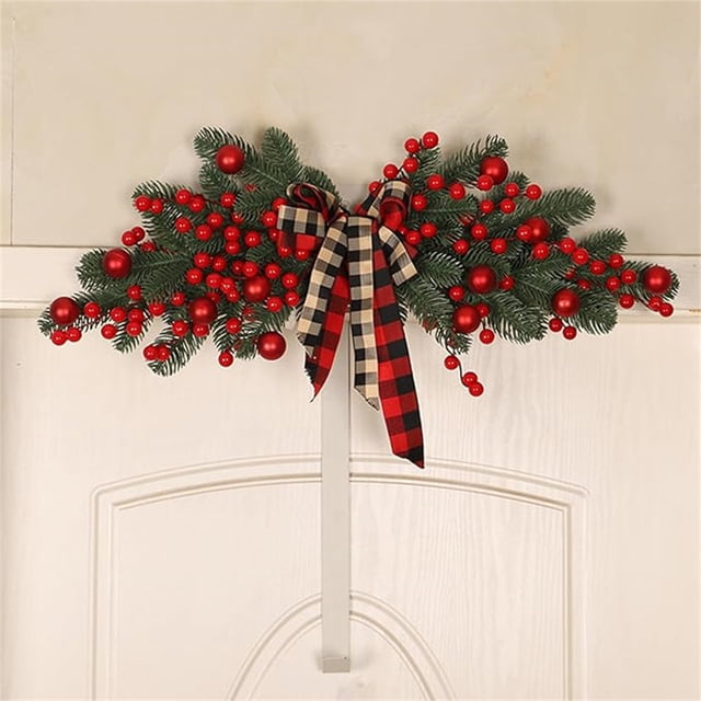 Adornos navideños, adornos navideños, regalos navideños, decoración navideña de frutos rojos y bayas, guirnalda para dintel de puerta, colgante para festival.