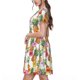 thumbnail image 2 of Balery Hawaiian Pineapples And Hibiscus Flowers Vestidos sueltos de manga corta para mujer, vestidos de verano 2025, vestidos casuales de corte A con vuelo., 2 of 6