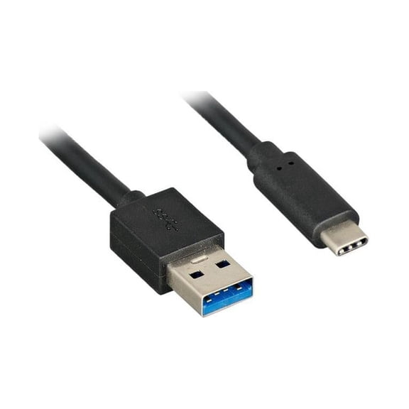 Nippon Labs 10ft. USB Type C 3.1 Gen 2 Male to Type A Male Cable 28AWG 24AWG, 10Gbps, 3A, Gold plated connectors - Black USB Type-C to A Cable 20USB3-10CMAM-G