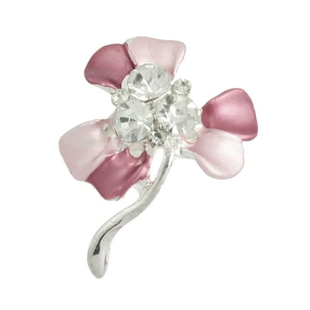 - Woman Costume Ornament Burgundy Pink Floral Pin Brooch