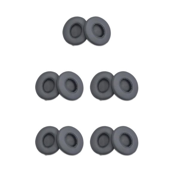 Langgg Leather Headphone Cushion Ear Pads Noise Cancelling Gaming Earpads Sponge Replacement for Studio for Solo 2 Titanium color 5Set