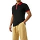 thumbnail image 3 of Sunloudy - Polo para hombre con cremallera de un cuarto, casual, manga corta, cuello de solapa, color en contraste, tops ajustados Sunloudy moda, 3 of 10