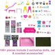 thumbnail image 4 of Barbie 60th Celebration DreamHouse Playset (3.75 ft) with 2 Exclusive Dolls, Car, Pool, Slide, Elevator, Lights & Sounds, 100+ Pieces, 3 Year Olds & Up Barbie -, 4 of 6