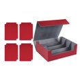 thumbnail image 4 of Esquirla 1800+Card Case Deck Box Sturdy Organizer for Basketball Cards Red In Gray, 4 of 8
