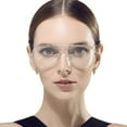thumbnail image 3 of HAHDAXIA AISSWZBER Clear Aviator Glasses Lens Premium Classic Metal Frame Eyeglasses, 3 of 7