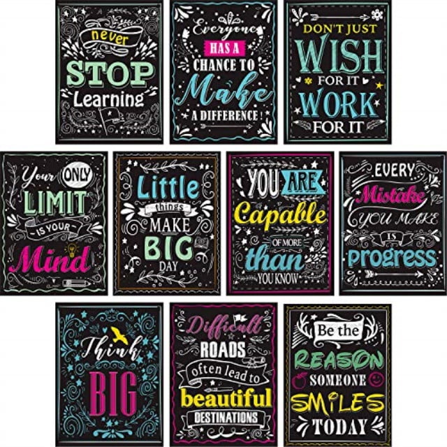 Teacher Classroom Decorations 13 x 19 001 Palace Learning 16 Laminated Motivational Classroom Wall Posters Inspirational Quotes for Students LAM 