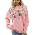 thumbnail image 2 of EchfiProm Womens Long Sleeve Tops Pink Pullover Crew Neck Winter Loose Sweatshirt for Womens Floral, 2 of 6