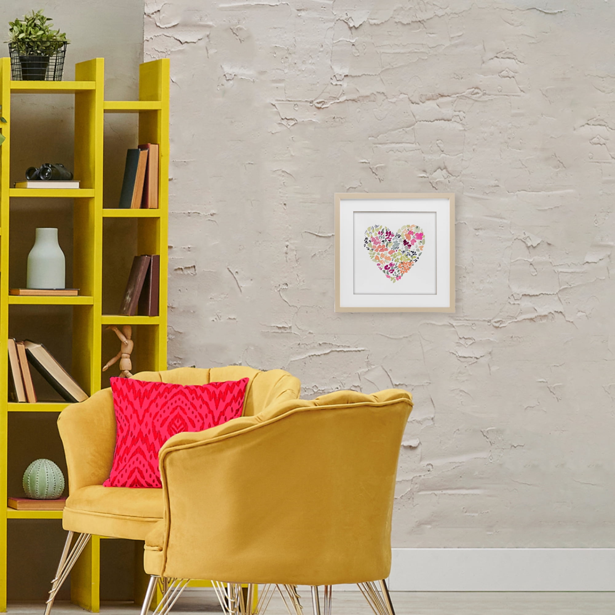 Stupell Industries Blooming Pastel Heart Birch Framed Print Under Glass, design by Lanie Loreth