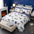 thumbnail image 4 of Say Yes Bedding Johanas Rocket Ship Kids Comforter Bedding Set, 100% Cotton Space Themed Comforter Set, Full/Queen Size, 4 of 5
