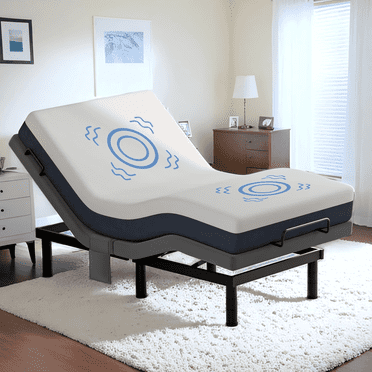 Twin XL Adjustable Bed Frame with Massage,Remote Control and Charging Ports,Electric Power Bed Base,Adjustable Heights,Support 1000 lbs