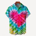 thumbnail image 1 of New Fashion Mens 3D Printed Shirt Summer Short Sleeve Single Row Button Loose Oversized Loving Heart Pattern Trend Unisex Shirts, 1 of 5