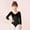 Black, variant on WOYY Toddler Girls Ballet Dance Leotard V Neck Long Sleeve Bodysuit Solid Fitness Onesie