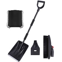 StSilkitty Stainless Steel Snow Removal Tool Kit with Shovel,Ice Scraper Rotating Brush for Winter Vehicle and Home Use