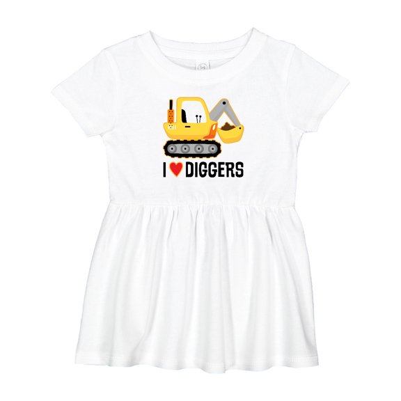Inktastic Construction Truck I Love Diggers Girls Baby Dress