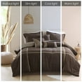 thumbnail image 2 of 7 Piece Micro Corduroy Comforter Set Brown Queen, 2 of 10