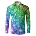 thumbnail image 4 of Mens Shirts Casual Carnival Business Long Sleeve Button Down Lapel Top with Stylish Design Comfortable Dress Shirt for Men A XXL, 4 of 4