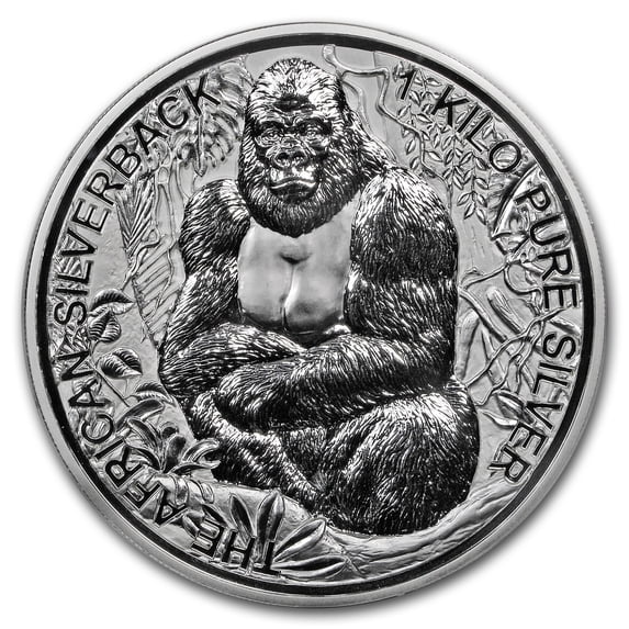 2018 Djibouti 1 kilo Silver Double High Relief African Silverback