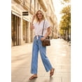 thumbnail image 5 of DOKOTOO Jeans for Women High Waisted Wide Leg Stretch Denim Cropped Ankle Jeans Vertical Seam Loose Fit Baggy Jeans with Pockets, 5 of 8