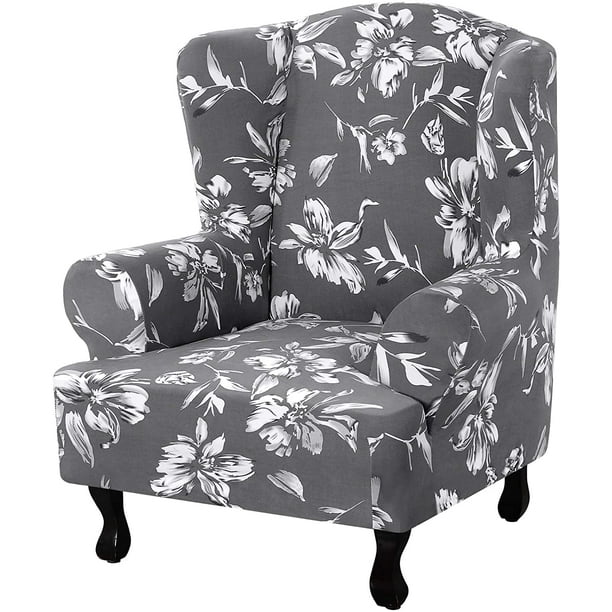 Printed Wingback Chair Slipcover Wing Chair Cover Furniture Cover