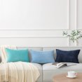 thumbnail image 5 of Phantoscope Corduroy Velvet Throw Pillow Covers 12x20 Set of 2, Soft Textured Decorative Cushion Cases for Sofa Couch Bed, Farmhouse Style, Light Blue (Pillow Covers Only), 5 of 10