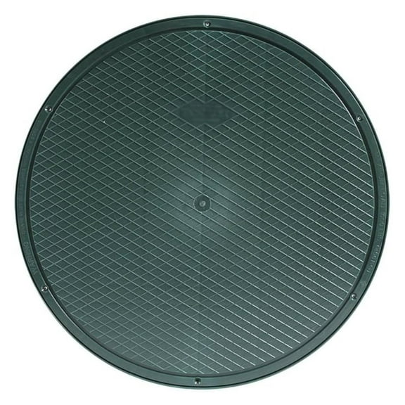 Catch Basin Lid - 12 Inch Round Solid Cover - Heavy Duty Drain Cover for Yard, Driveway, Landscape - Black Plastic Construction - FSD-3017-CB