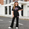 thumbnail image 2 of Paguaki Teen Girls Spring Fall Summer Clothes 2 Outfit Set Short Sleeve Top And Slim Fit Trousers Tween Girl School Clothing Set Size 8-12Y, 2 of 9