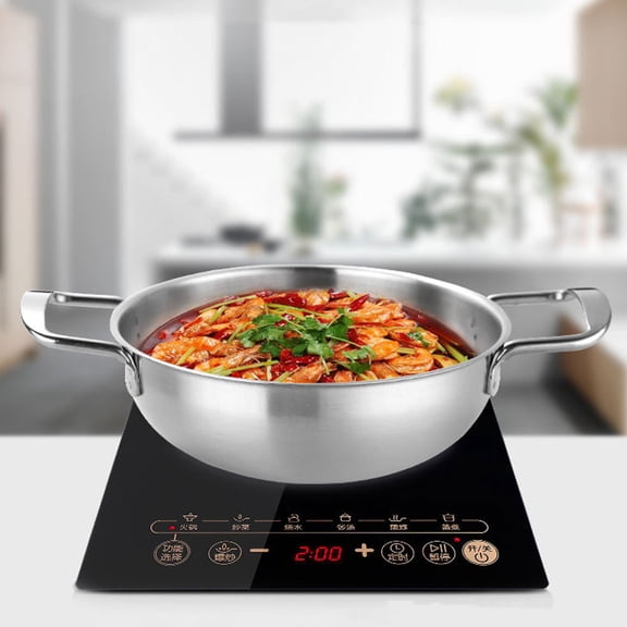 TABLZONE Stainless Steel Stockpot with Handles, Binaural Kitchen Cooking Pot, Finish, 1 Pc