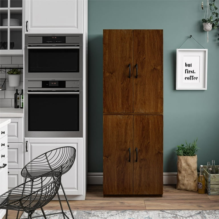 Mainstays 4-Door 5' Storage Cabinet, Espresso - Walmart.com
