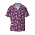 thumbnail image 3 of Cauagu red Skull flower Men's Short Sleeve Button Down Hawaiian Shirt for Men Bowling Shirts Casual Summer Beach Shirt,X-Large, 3 of 6