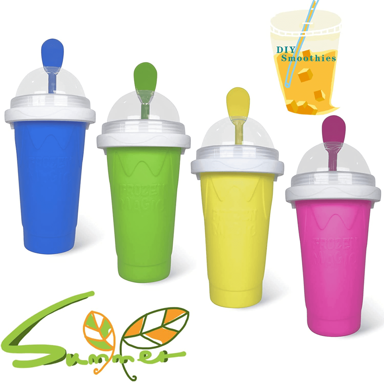 Tomfoto Frozen Squeeze Cooler Mug 150mL Spill-proof Smoothie Cup for Ice  Cream Making Summer DIY Smoothie Mug Cooling Maker Cup Freeze Mug Home  Milkshake Juice Mug 