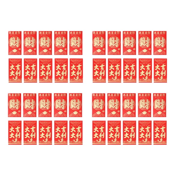 120pcs Chinese New Year Red Envelopes Paper Red Packets New Year Supplies
