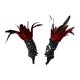 thumbnail image 1 of 2 piezas de guantes góticos punk transpirables y fáciles de llevar, guantes sin dedos de encaje para Rojo, 1 of 9