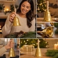thumbnail image 7 of Christmas Hand Bell with Wooden Handle, Embossed Metal Vintage Service Call, Festive Holiday Decor for Wedding, Party, Home, Tabletop Seasonal Display, 7 of 7