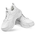 thumbnail image 3 of WASHWEPE Chunky Sneakers 1 Pair White Pu Material Classic Style Pressure Reduction Wear 9.825Inch For Women, 3 of 8