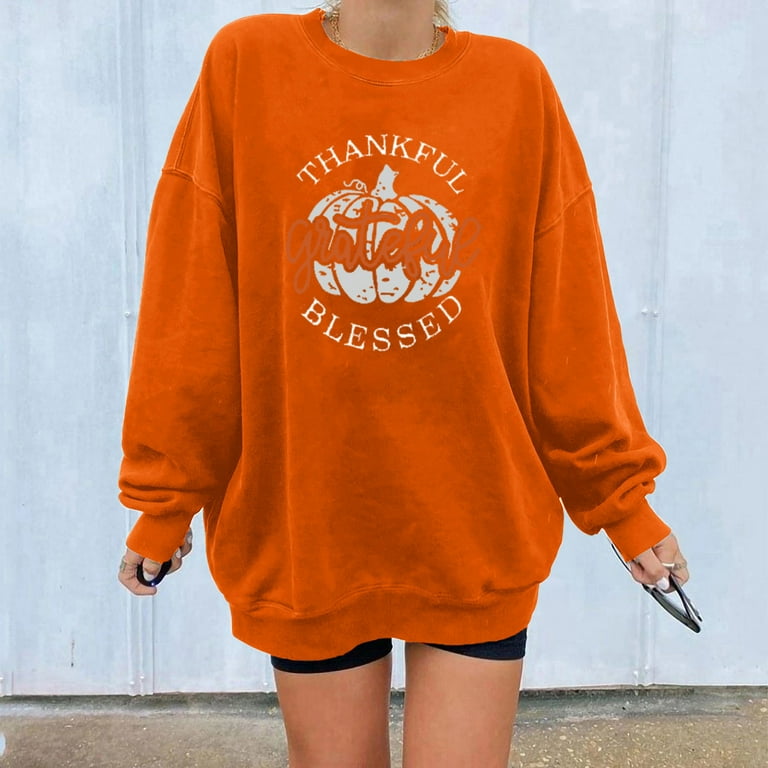 YWDJ Cute Graphic Sweatshirts for Women Thanksgiving Print Loose O