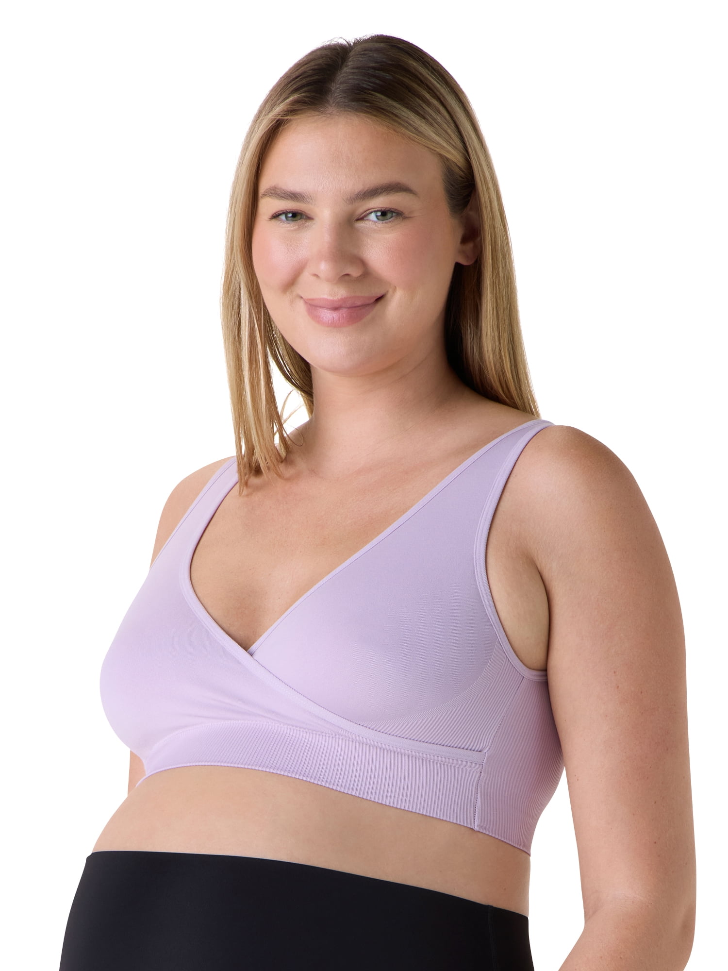 Ingrid & Isabel For Every Belly Women's Maternity & Nursing Seamless Crossover Bra, 2-Pack, SizesXS-4XL
