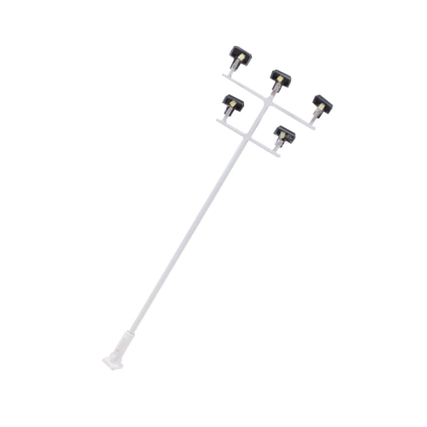 Matsuzay Modelo de lámpara de vía férrea, camino a escala, tamaño Mini, paisaje, paisaje, cabezas, miniatura, exterior, LED decorativo, farola de Artesanía 5 cabezales/blanco cálido Matsuzay HA066440-04