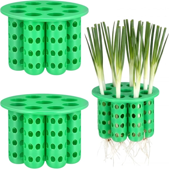 ACDANC 2 Pack Green Onion Planter Scallion Grower Seed Sprouting Kit Compatible with Regular Mouth Mason Jar for Windowsill Garden,Hydroponics,And Propagation Hydroponics Enthusiasts (Green)