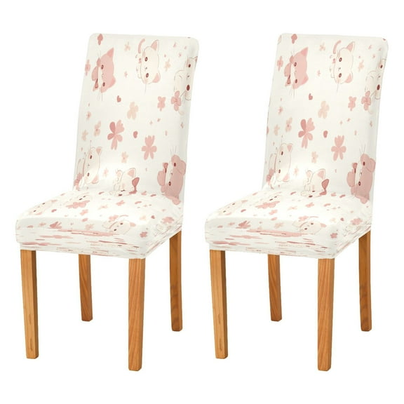 BZSMCE Chairs Slipcovers Dining Chair Covers Cute Cat Blossom Pattern Creative Pattern