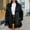 D# Black, variant on Trendy Teen Girls Faux Fur Overcoats Womens Ladies Warm Faux Furry Long Coat Jacket Winter Solid V-neck Outerwear Black 6