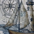 thumbnail image 5 of Fenyluxe  Nautical Sailboat Wooden Shower Curtain for Bathroom Accessories Rustic Compass Anchor Lighthouse Print On Vintage Barn Door Pirate Fabric Bathroom Decor Hooks 36x72, 5 of 7