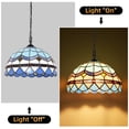 thumbnail image 5 of Hlite Tiffany Swag Hanging Pendant Light with Plug in Cord,Blue Stained Glass Shade(11.9in),Dimmable Ceiling Lighting Fixtures for Bedroom Beside,Bulb Not Included, 5 of 13
