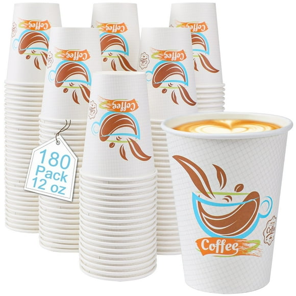 Tazas de café Lamosi 350 ml, paquete de 180 vasos de papel desechables de 350 ml