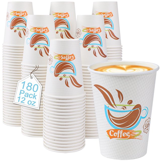 Tazas de café Lamosi 350 ml, paquete de 180 vasos de papel desechables de 350 ml