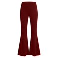 thumbnail image 7 of Women's Solid Color Flare Leggings with Pockets, High Waisted Yoga Pants, Stretchy Soft Bootcut Workout Leggings, Athletic Compression Pants for Women Wine M, 7 of 7